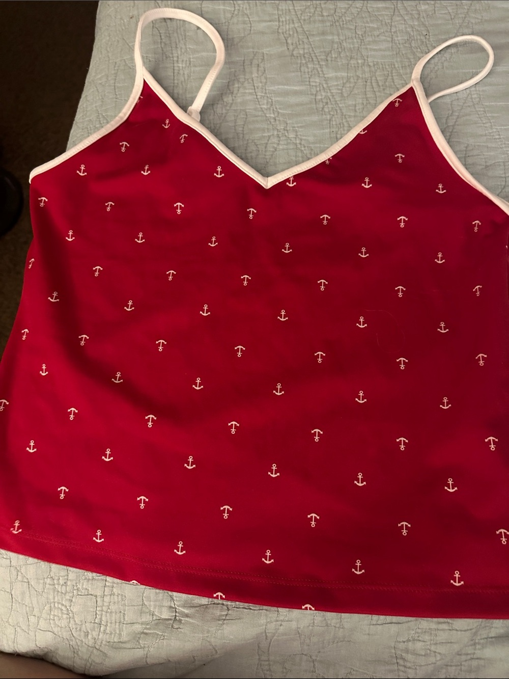 wild fable Red Anchor Print Camisole with White Trim